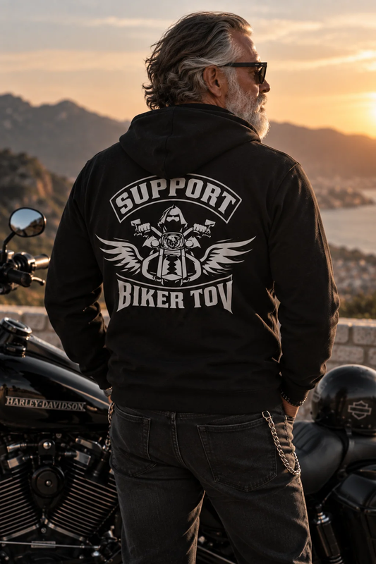 Veste Zippée à Capuche "Support Biker Tov"