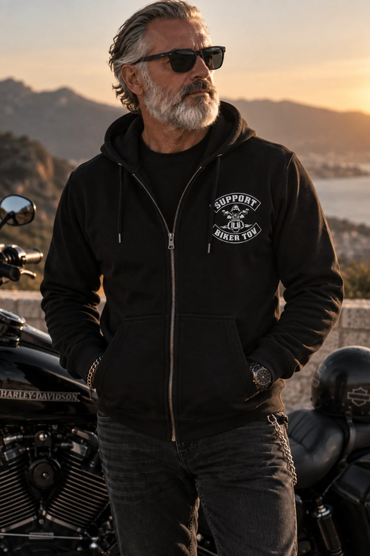 Veste Zippée à Capuche "Support Biker Tov"